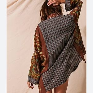 Lucky in love shirt by intimately by free people in expresso combo